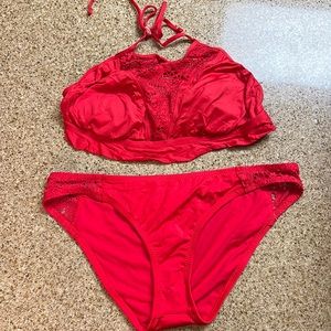 Mossimo  2Pc Red Swimsuit Size XL NEW